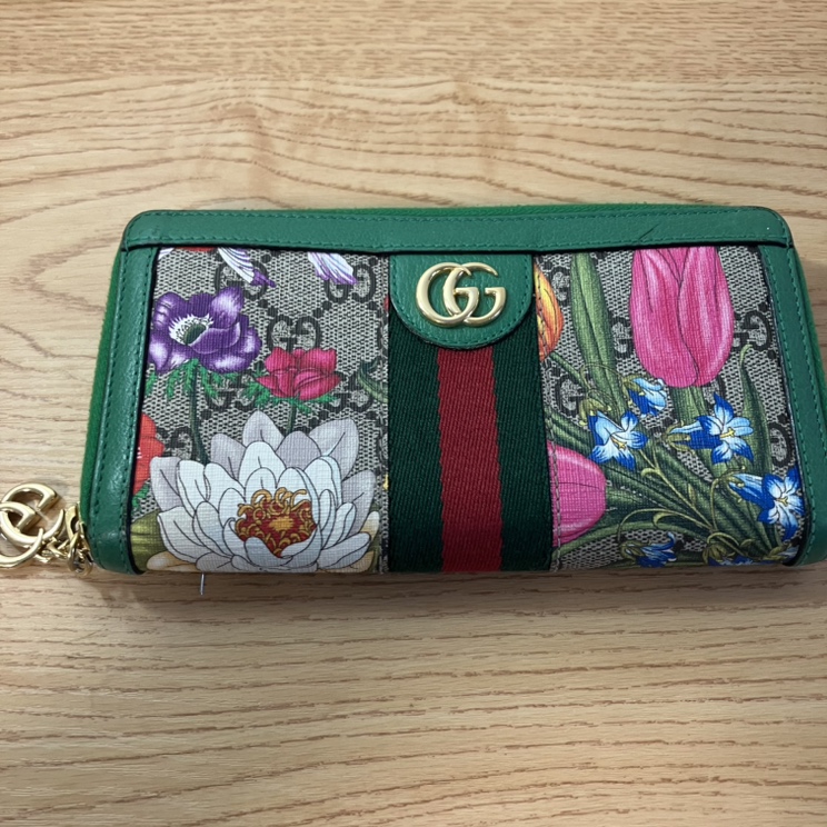 GUCCI グッチ GG フローラ シェリーライン 長財布 財布 ウォレット