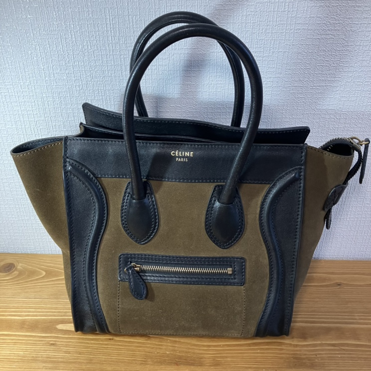 CELINE セリーヌ ラゲージ マイクロショッパー スエード トートバッグ