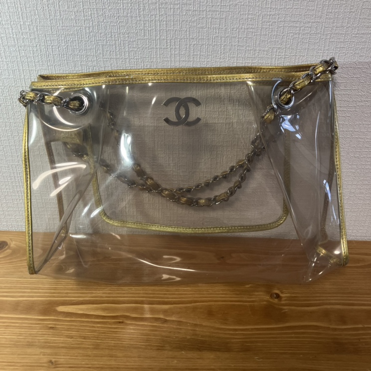 CHANEL シャネル ビニール ショルダー トートバッグ ココマーク