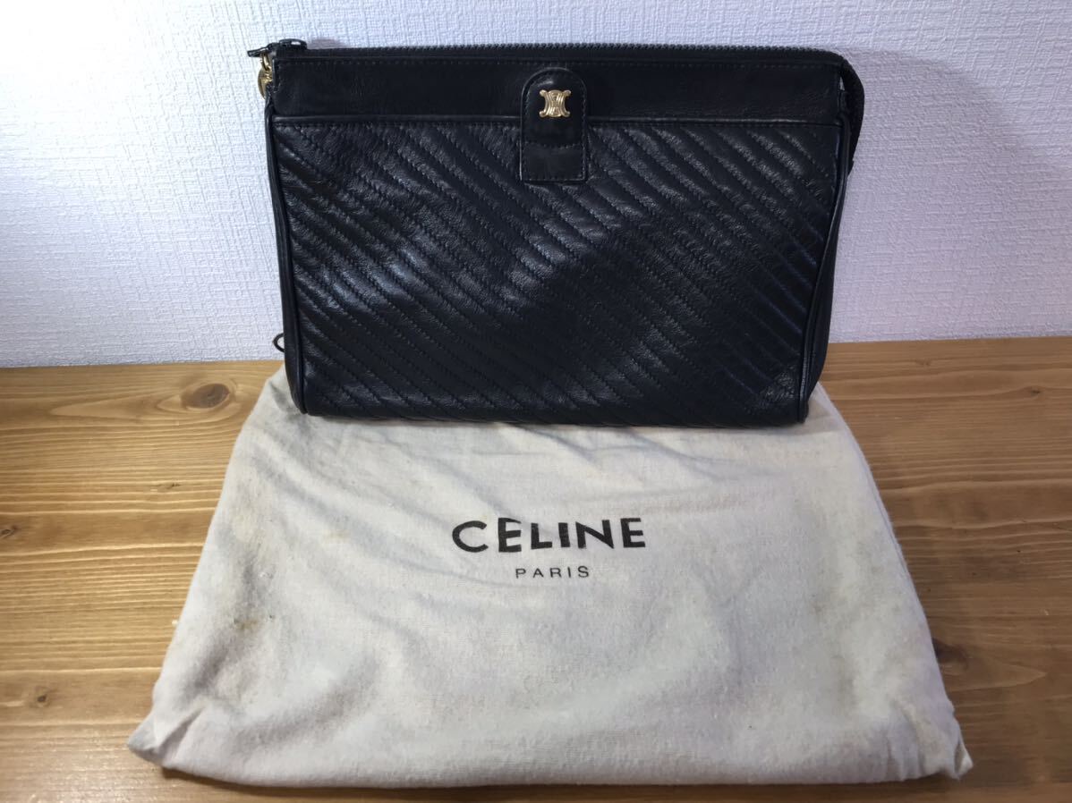 CELINE セリーヌ クラッチバッグ セカンドバッグ 黒 ブラック