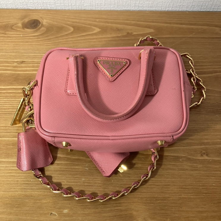 PRADA プラダ レザー サフィアーノ 2way ハンドバッグ ショルダーバッグ